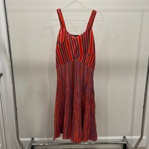 Scoop size Medium (8-10) striped midi multicolored dress!